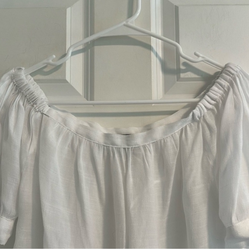 Harve Bernard White Coastal Loose Fit Blouse size M - Picture 4 of 12
